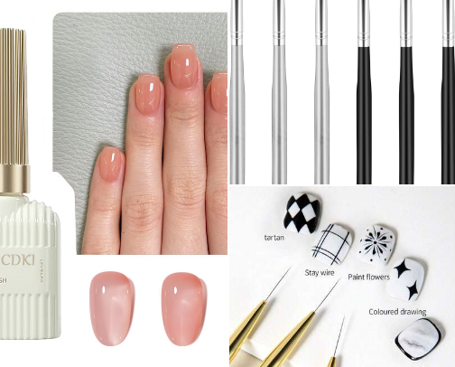 Glitchy Glam Kit: 20 Aesthetic Essentials for Mismatched Nails & Low-Maintenance Beauty cover photo collage