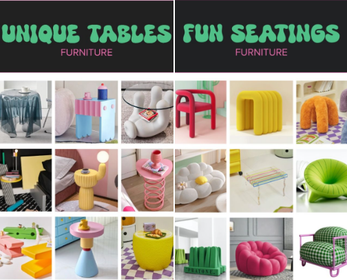 Unique & Fun Furniture Pieces π πͺ π cover photo collage