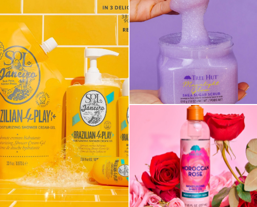 ✨what i use in the shower✨ cover photo collage
