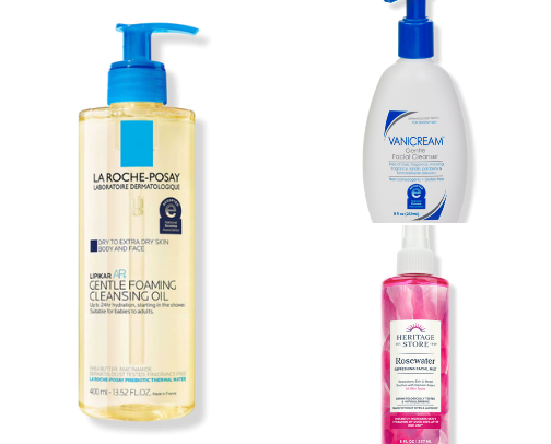 An esthetician's skincare bag (all drugstore) cover photo collage