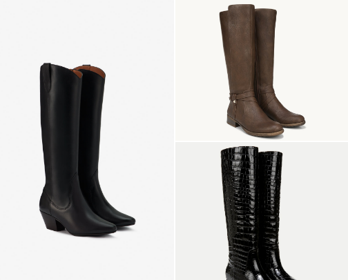 Wide calf leather boots: affordable to high-end! cover photo collage