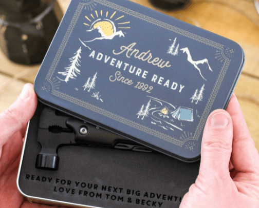 Personalised Hammer Camping Travel Tool Gift For Him birthday present for men or Dad Tool box screwdriver set survival equipment gadget her cover photo collage