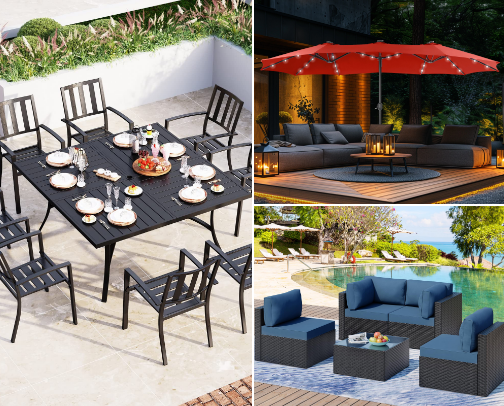 Outdoor furniture cover photo collage