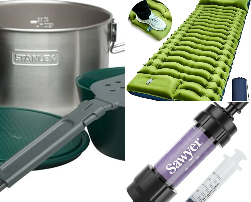 The "Weekend Camping & Outdoor Adventure" Gift Guide cover photo collage