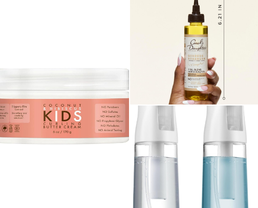 curly girly hair care cover photo collage