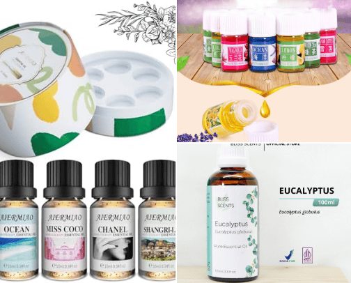 Essential oil aromatherapy cover photo collage