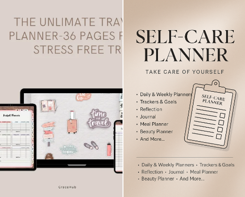 Digital Planners & Productivity Tools cover photo collage