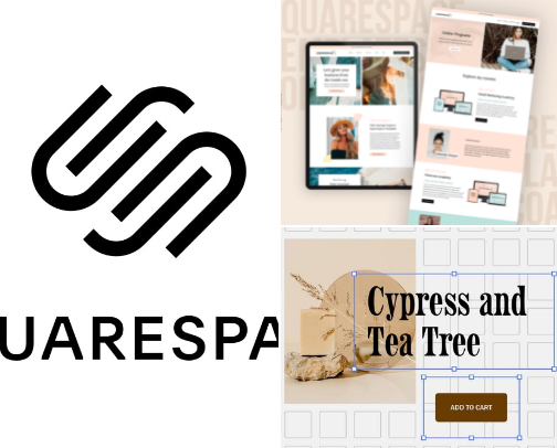 Squarespace for Creators & Small Business: Website, Portfolio, Store & Marketing Tools cover photo collage