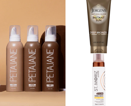 Tanning lotions cover photo collage