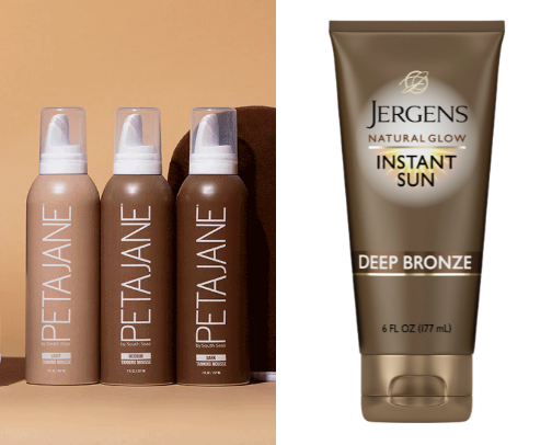 Tanning lotions cover photo collage