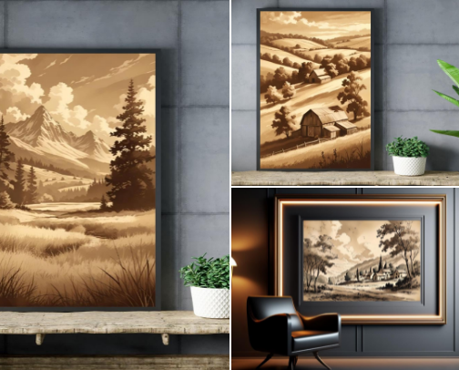My Digital Wall Art Recommendations with Posters to Download Very Easily and Print - My Favorite Digital Posters: the most beautiful posters that I recommend to create a magnificent interior decoration, whether for the home, for the office, etc. cover photo collage