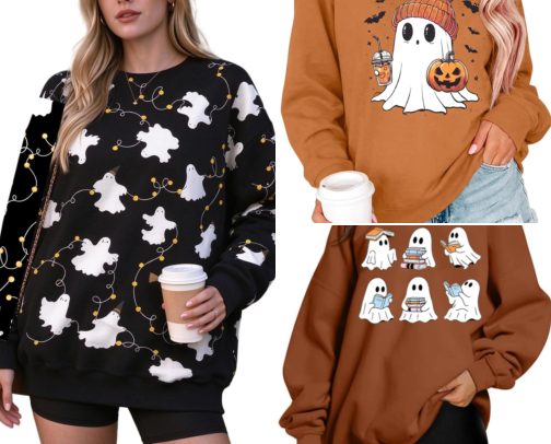 Cute & Spooky Halloween Sweatshirts 👻🎃 cover photo collage