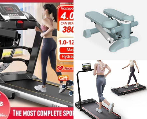 Exercise equipments cover photo collage