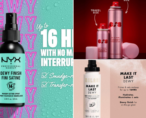 Too Pretty to Smudge: Setting Spray Edition 🎀 cover photo collage