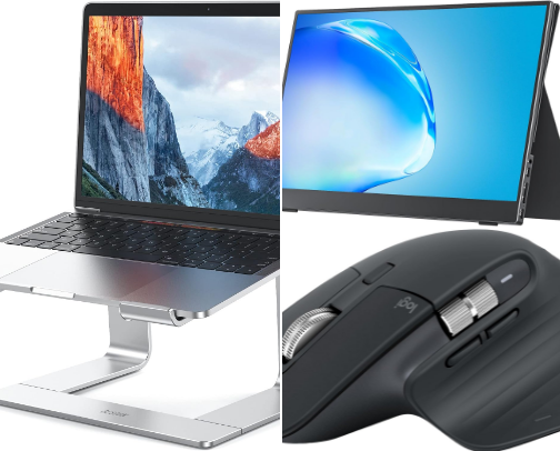 Essential items for an aesthetic "Work From Anywhere" (WFA) desk setup cover photo collage