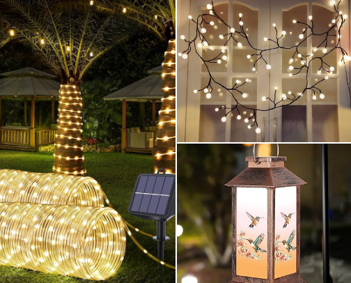 Budget Garden Lighting cover photo collage