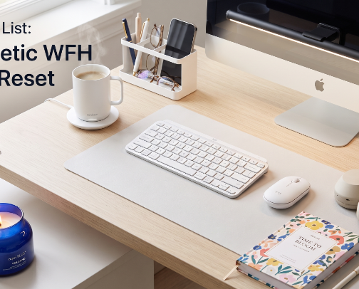 ☁️ The Ultimate 'That Girl' WFH Desk Reset: Aesthetic & Productive ☁️ cover photo collage