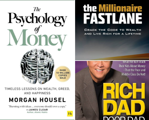 Money hungry knowledge cover photo collage