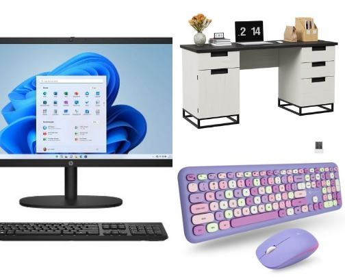 Work from home equipment 💻📱🌍 cover photo collage