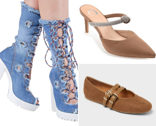 Lady's shoe cover photo collage