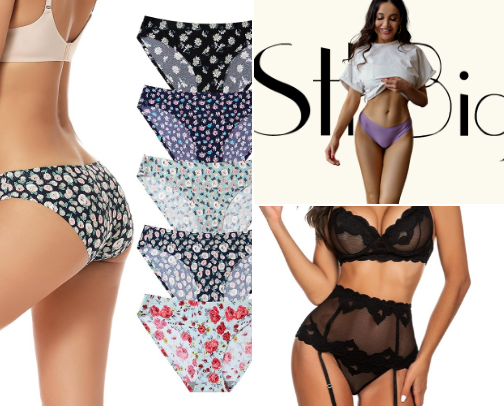 Women's underwear and lingerie cover photo collage