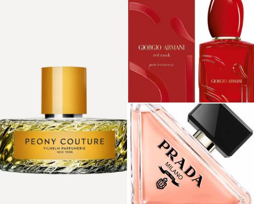 Seductive women's perfumes cover photo collage