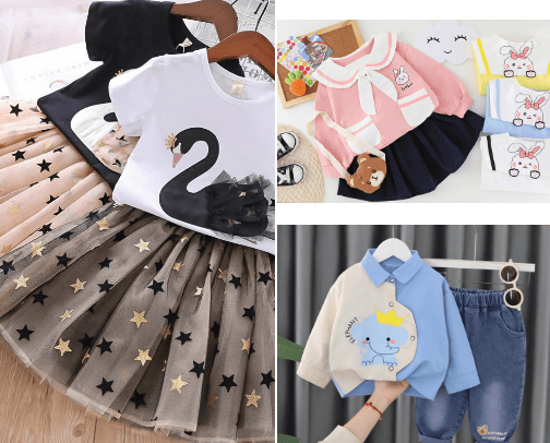 Fashion korean style for kids cover photo collage