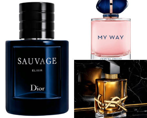 "Ultimate Men's and Women's Fragrances: Unparalleled Allure" cover photo collage