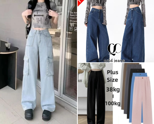 Skirt's | Baggy Pants | Joggers  | Trousers | Jeans | Cargo |Square Pants For Woman ✨ cover photo collage