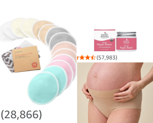 Postpartum hacks! The products I would buy again and again. cover photo collage