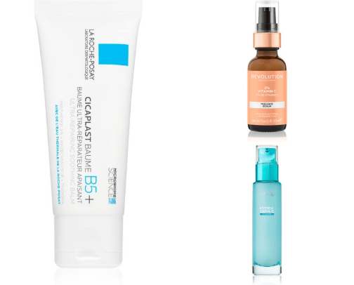 Skincare products cover photo collage