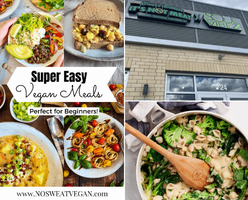 Vegan meals quick and easy cover photo collage