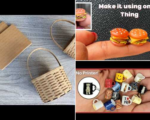 Absolutely No Resin or Clay Miniature Dollhouse Projects cover photo collage