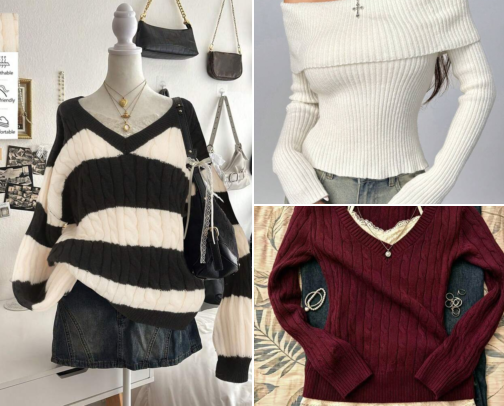 Sweaters and cardigans cover photo collage