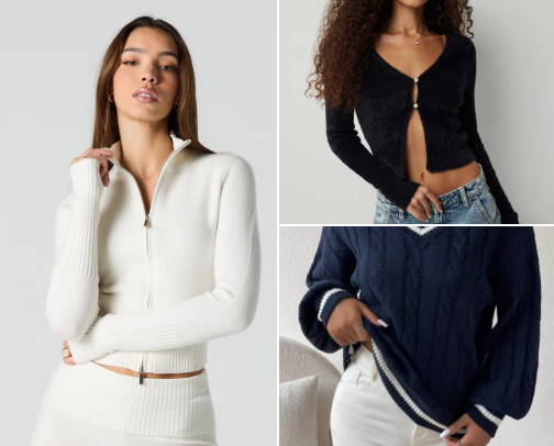 Sweaters and cardigans cover photo collage