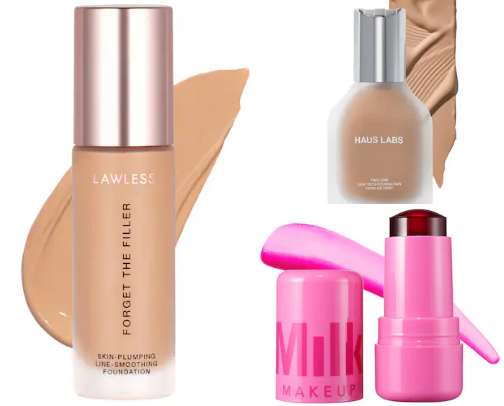 Vegan cosmetics cover photo collage