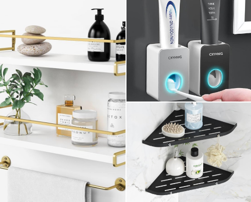 Bathroom must haves. cover photo collage