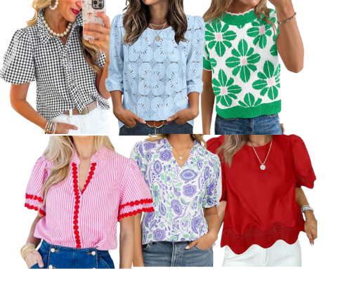My Favorite Summer Tops for Work or Play cover photo collage