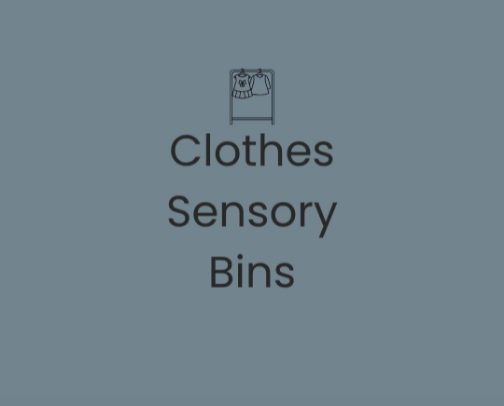 Clothes Sensory Bin cover photo collage
