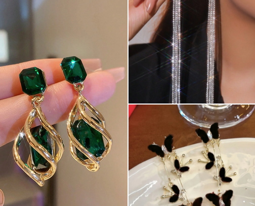 Beautiful casual earrings, elegant, fashionable, for any occasion cover photo collage