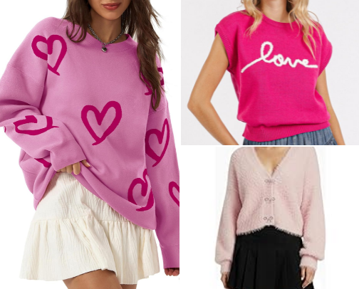 A cozy take on Valentine’s Day fashion cover photo collage