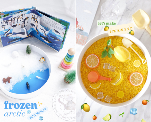 Sensory Play Ideas for Babies & Toddlers (Easy, Low-Prep) cover photo collage