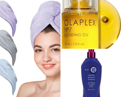 Hair products and accessories cover photo collage
