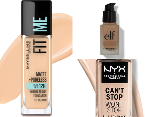 makeup recommendations for oily skin(drugstore edition) cover photo collage