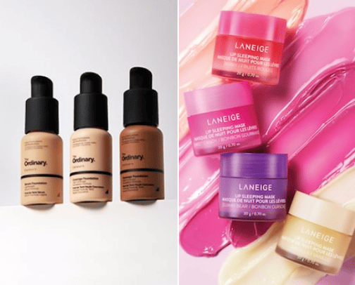Skincare products cover photo collage