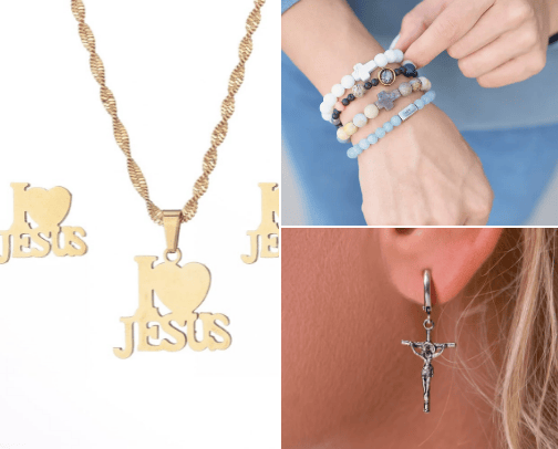 Christian jewelry cover photo collage