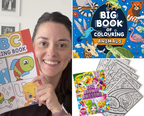 Kids Coloring books - creative alternative for screen time! cover photo collage