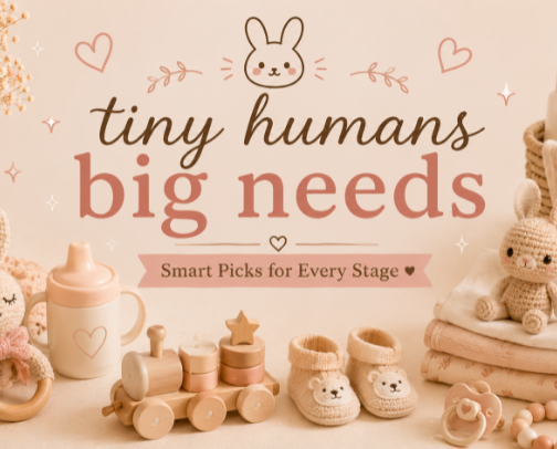 “Tiny humans, big needs — these are the must‑haves parents actually use.” cover photo collage