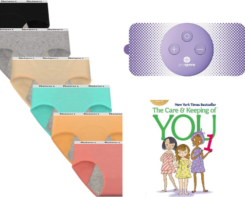 first period care package for a sensory-sensitive girl cover photo collage