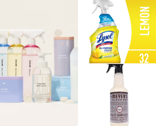 House hold cleaning products cover photo collage